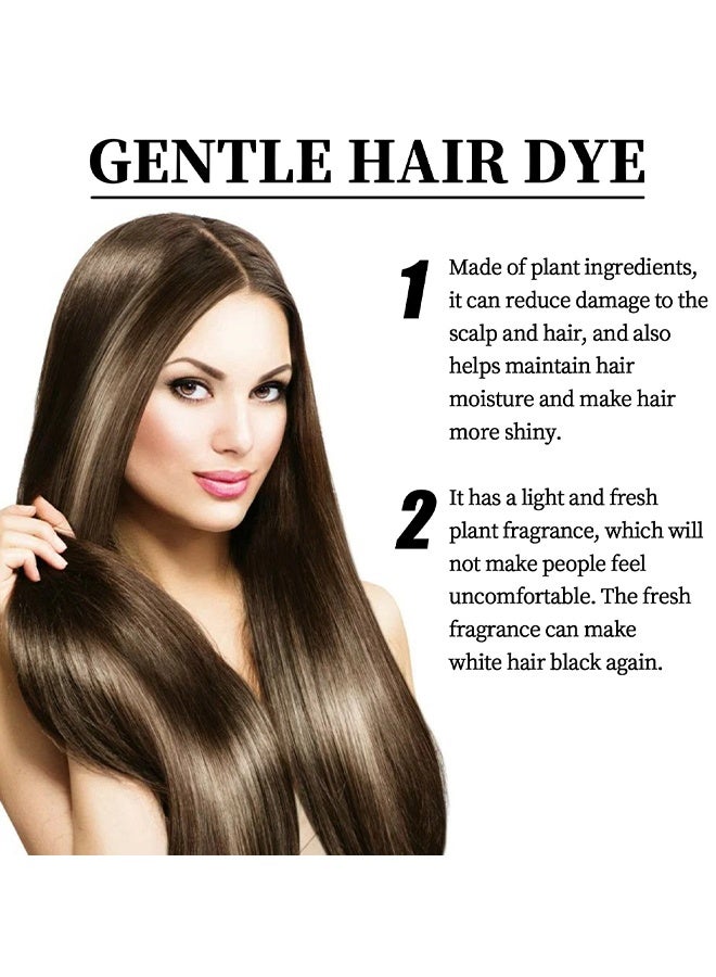 إيلهو كريم صبغة الشعر بالفواكه 80 مل، صبغة شعر طبيعية مستخلصة من النباتات للجنسين مع مشط للرجال والنساء، لون شعر لطيف لتغطية الشيب (بني أسود) - Image 5